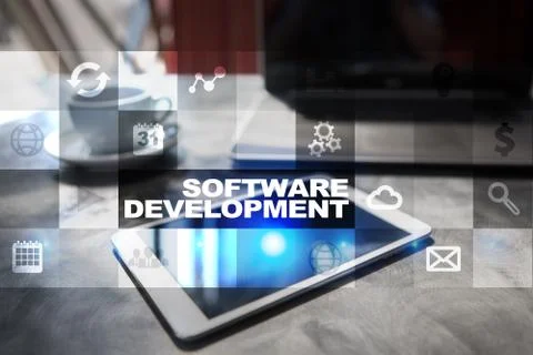 Software development. Applications APPS for business. Programming. 库存照片