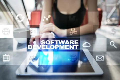 Software development. Applications APPS for business. Programming. Stock Photos