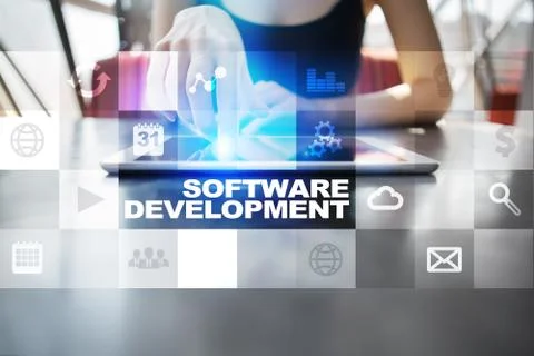 Software development. Applications APPS for business. Programming. Stock Photos