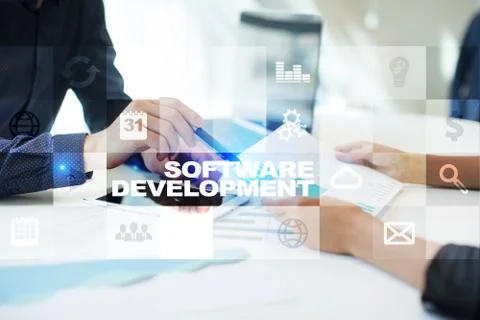 Software development. Applications APPS for business. Programming. 库存照片