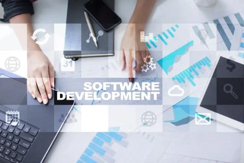 Software development. Applications APPS for business. Programming. Stockfoto's