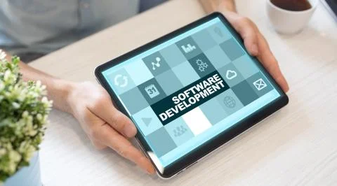 Software development. Applications APPS for business. Programming. Stock Photos