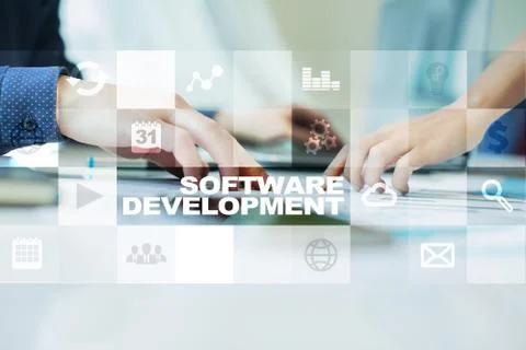 Software development. Applications for business. Programming 스톡 사진