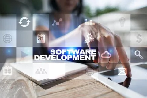 Software development. Applications for business. Programming. 写真素材