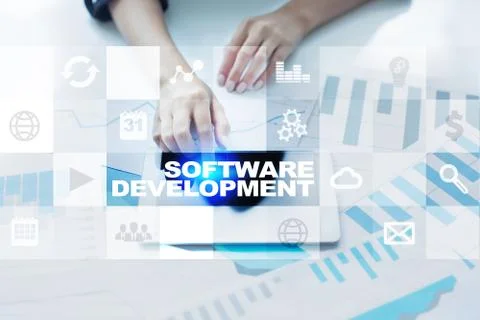Software development. Applications for business. Programming. 스톡 사진