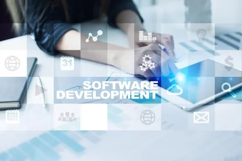 Software development. Applications for business. Programming. 스톡 사진