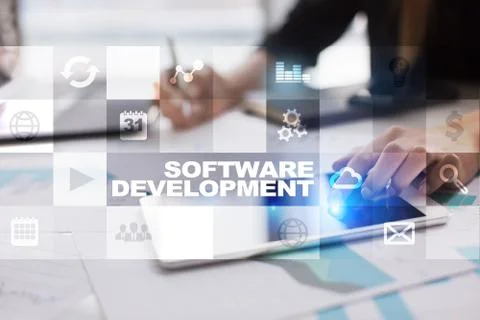 Software development. Applications for business. Programming. 스톡 사진