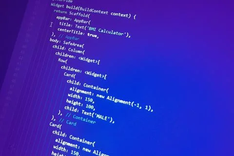 Software development background. Job search screen coding. Computer language. Stock Photos