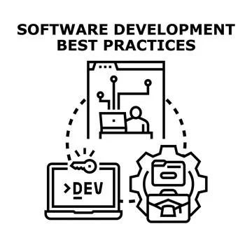 Software development best practices for successful programming 스톡 일러스트