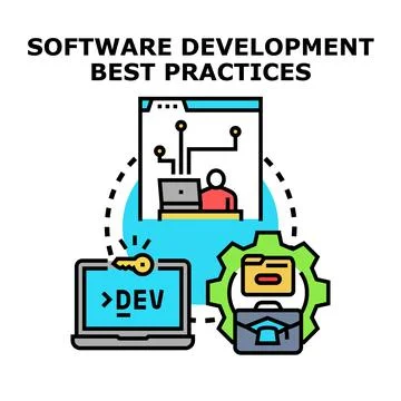 Software development best practices for successful programming 库存插图