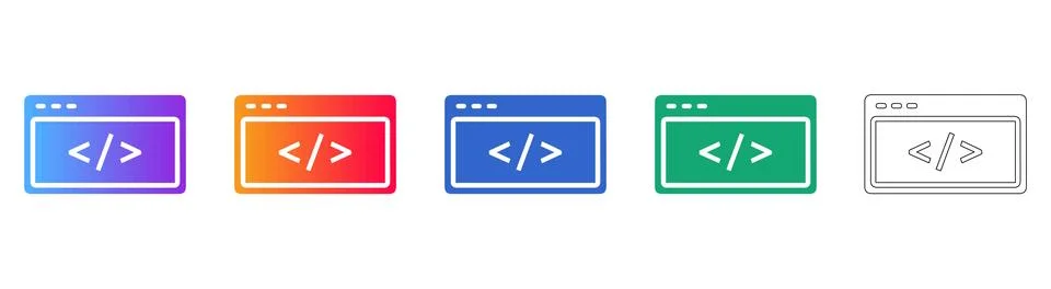 Software Development Browser Icons 스톡 일러스트