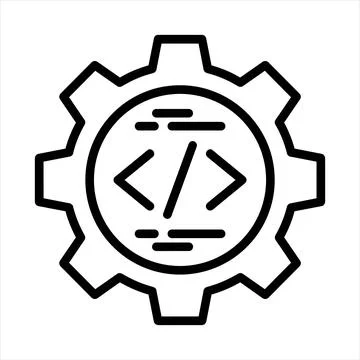 Software development coding gear icon 8K ultra quality image ratio with sof.. イラスト素材