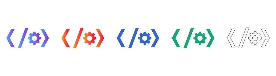 Software Development Coding Icon Set Stockillustratie