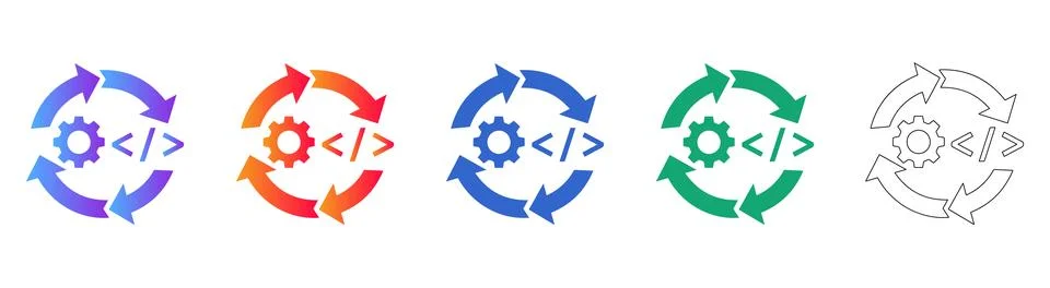 Software Development Coding Icon Set Stock-Illustration