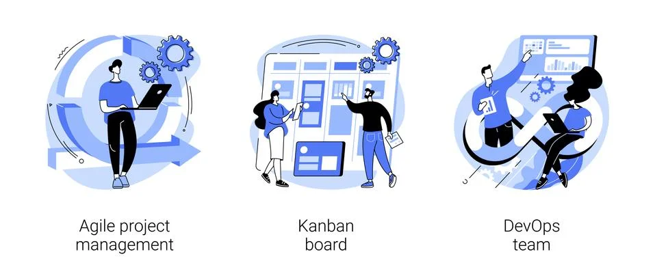 Software development company abstract concept vector illustrations. Stock Illustration