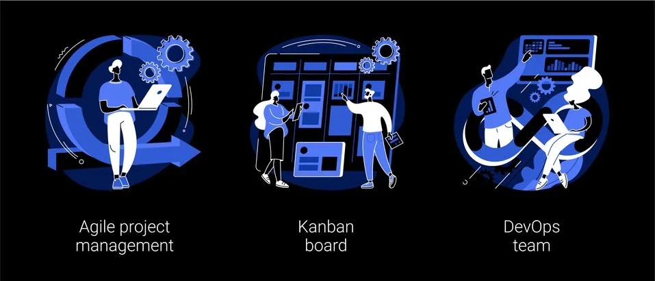 Software development company abstract concept vector illustrations. Stock Illustration