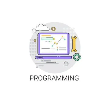 Software Development Computer Programming Device Technology Icon Stock Illustration