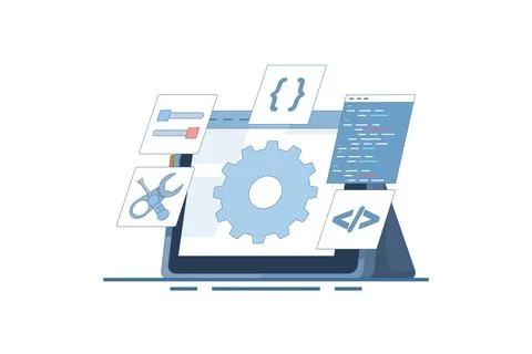 Software development concept Illustrazione stock