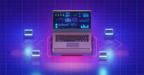 Software development concept. Programming, coding and software testing on l.. Stock-Illustration