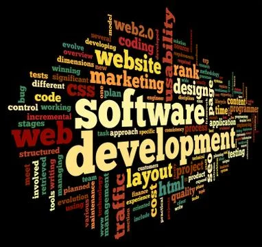 Software development concept in tag cloud Stock Illustration
