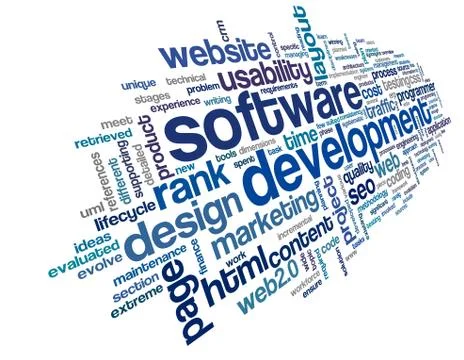 Software development concept in tag cloud Stock Illustration