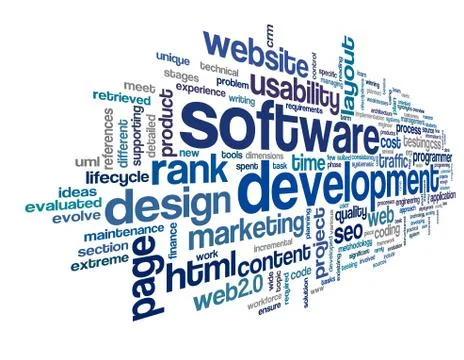 Software development concept in tag cloud イラスト素材