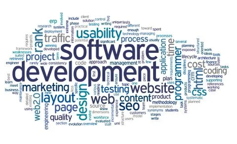 Software development concept in tag cloud Stock Illustration
