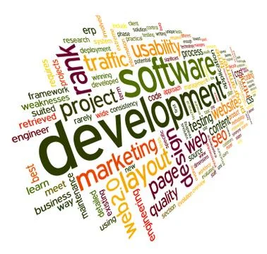 Software development concept in tag cloud Stock Illustration