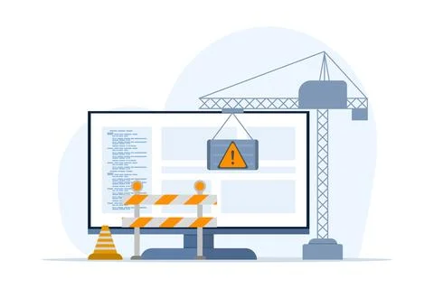 Software development concept, website under construction. Stock Illustration