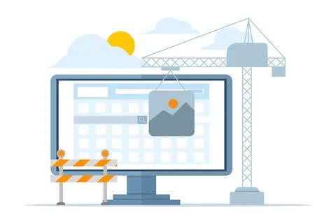 Software development concept, website under construction. 스톡 일러스트