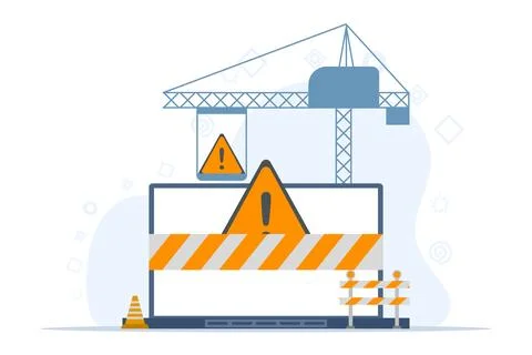 Software development concept, website under construction. Stock Illustration