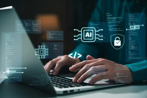 Software development concepts and programming for various devices, Software.. Foto stock