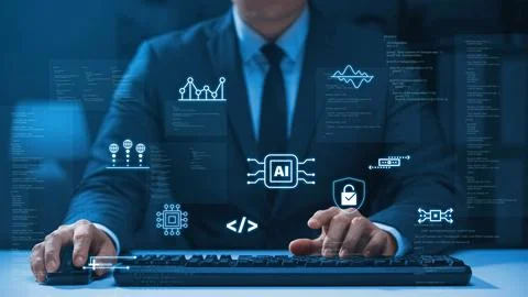 Software development concepts and programming for various devices, Software.. Foto stock