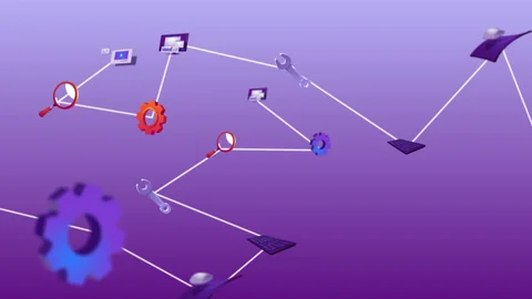 Software Development connection lines animation 스톡 동영상 156876939