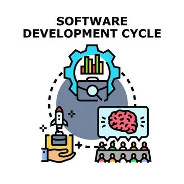 Software development cycle process and innovation concept Ilustração Stock