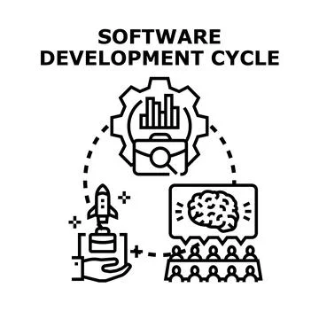 Software development cycle process and innovation concept Stock Illustration