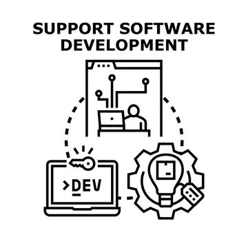 Software development cycle supporting programming and innovation Stock Illustration
