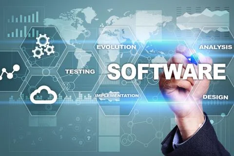 Software development. Data Digital Programs System Technology Concept. Stock Photos