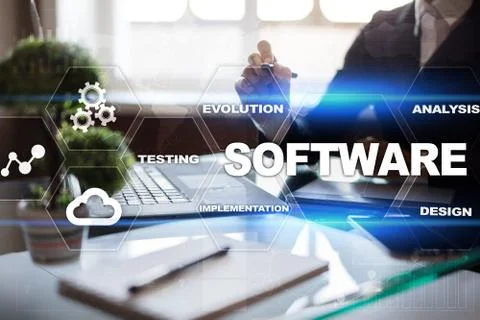 Software development. Data Digital Programs System Technology Concept. Stock Photos