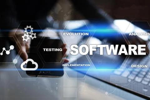 Software development. Data Digital Programs System Technology Concept. Stock Photos