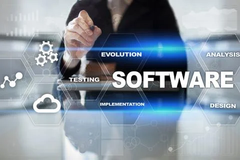 Software development. Data Digital Programs System Technology Concept. Stock Photos