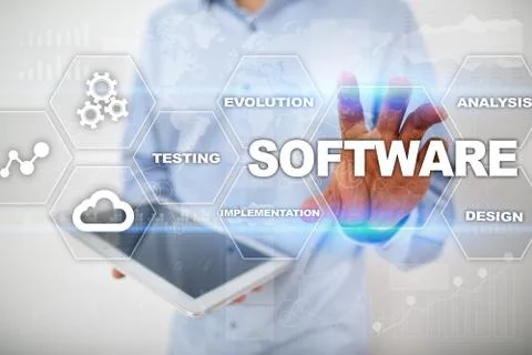 Software development. Data Digital Programs System Technology Concept. Stock Photos