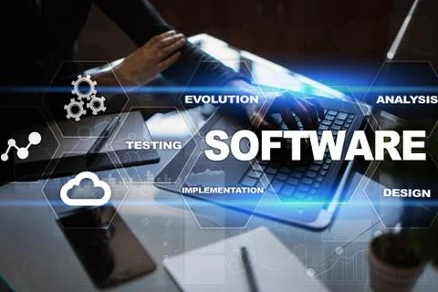Software development. Data Digital Programs System Technology Concept. Stock Photos
