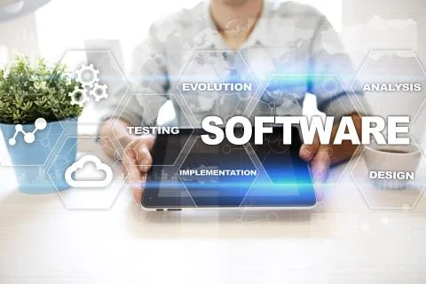 Software development. Data Digital Programs System Technology Concept. Stock Photos