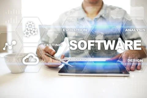 Software development. Data Digital Programs System Technology Concept. Stock Photos