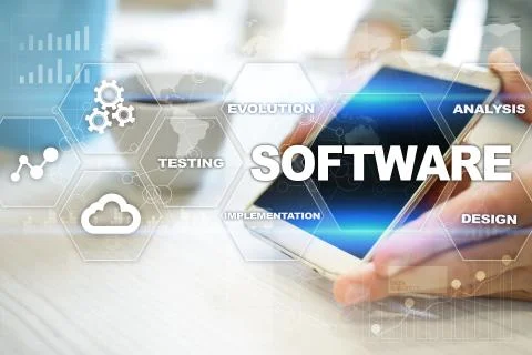 Software development. Data Digital Programs System Technology Concept. Stock Photos