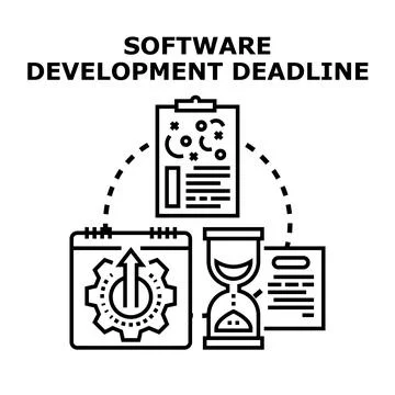 Software development deadline planning and project management Stock Illustration