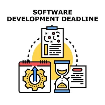 Software development deadline planning and project management Stock Illustration