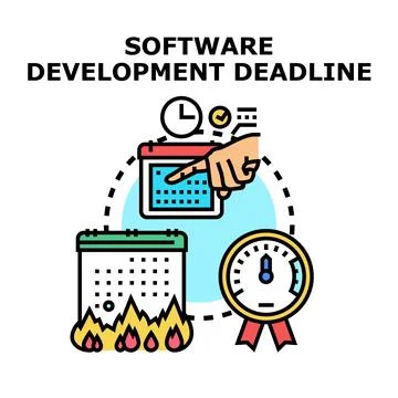 Software development deadline with urgent project timing Stock Illustration