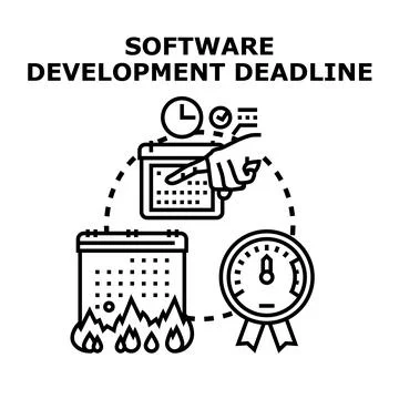 Software development deadline with urgent project timing Stock Illustration